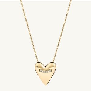 Mejuri  Heart Pave Diamond Large Pendant Necklace